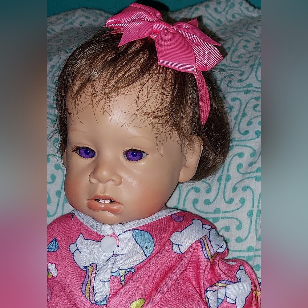 Snuggle Bunny Doll by Julie Good Kruger (1990) #332 - Gorgeous Violet Eyes